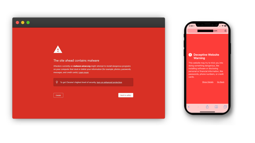 Browser warning