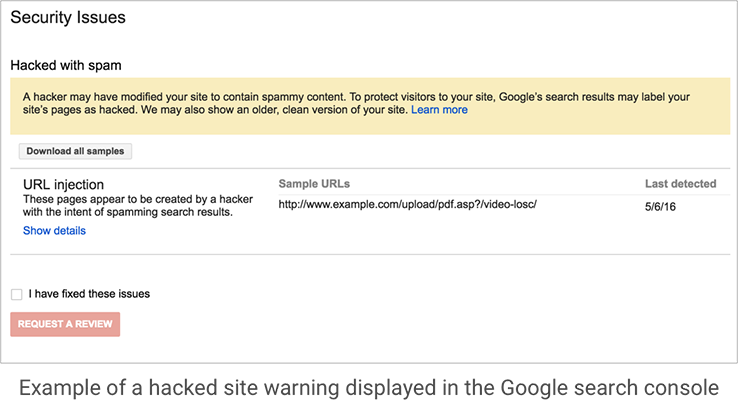 search-warning-console
