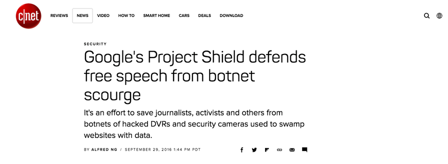 Krebs and project shield