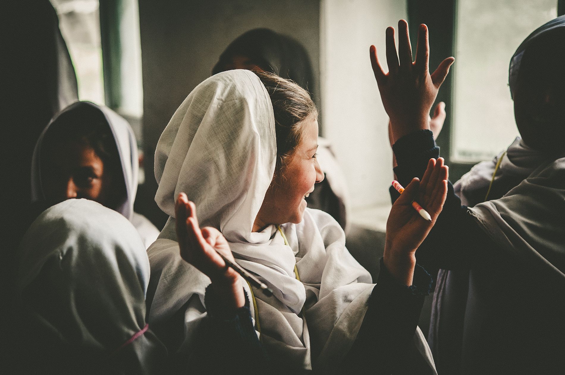 Pakistani girl learning