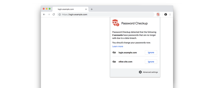 Password Checkup info box