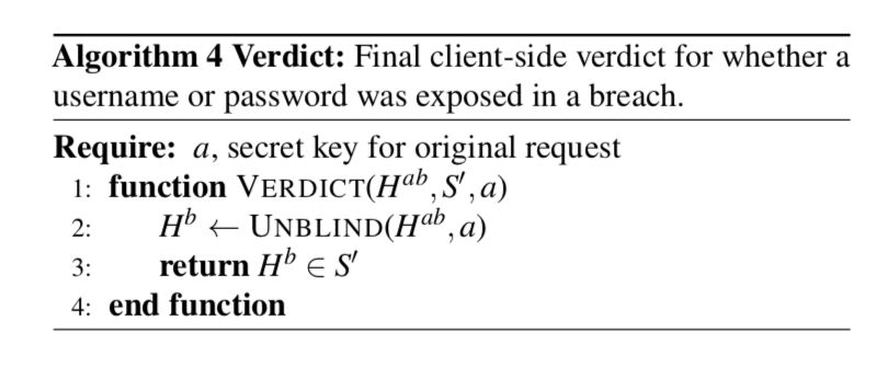Password Checkup verdict algorithm