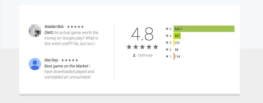 Play Store reviews